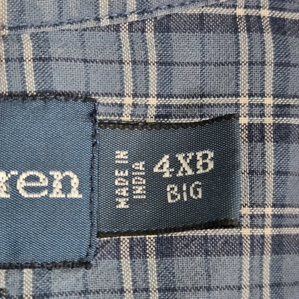 Ralph Lauren Men Button Up Shirt 4XB Blue Pony Embroidery Plaid